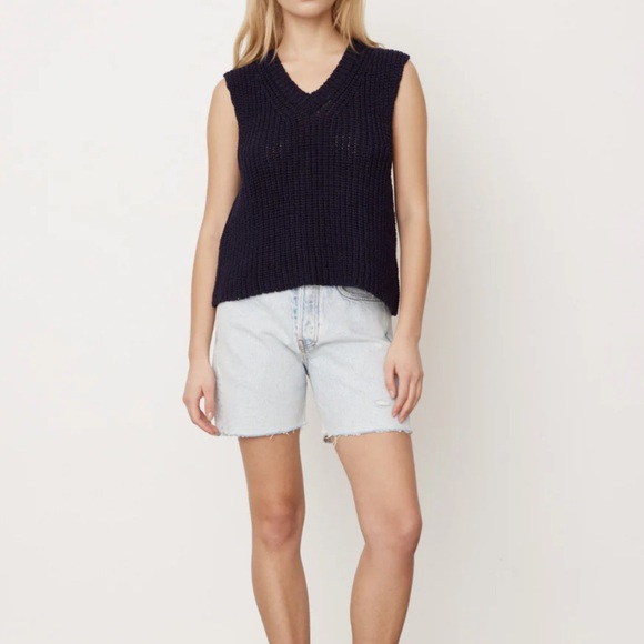 Rag & Bone Maya High-Rise Midi Short - Nevada Blue - Picture 6 of 6